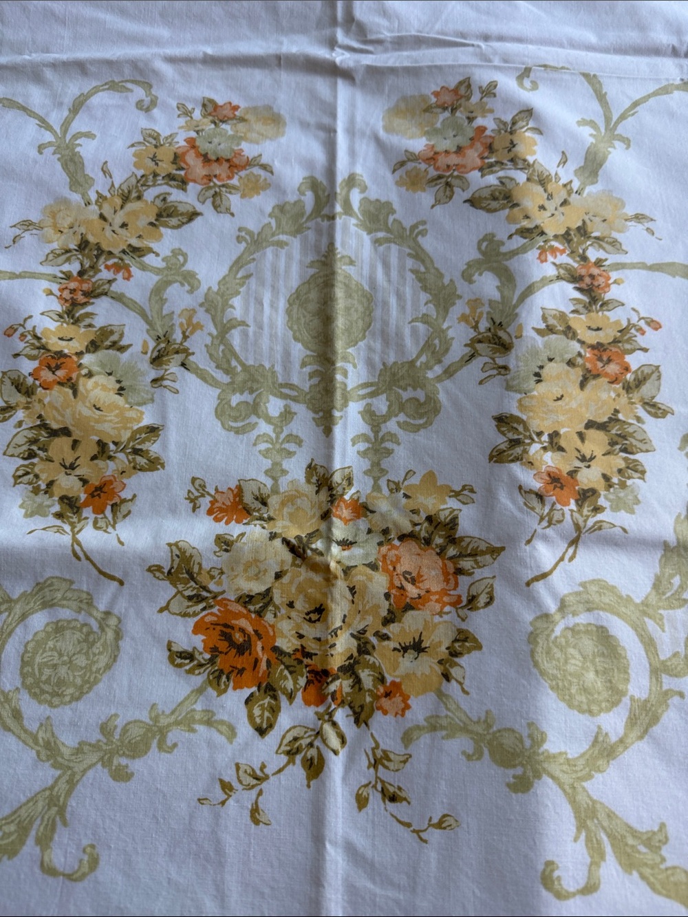 Vintage Utica “Canterbury” Floral Flat Sheet by J.P. Steven’s No Iron Percale